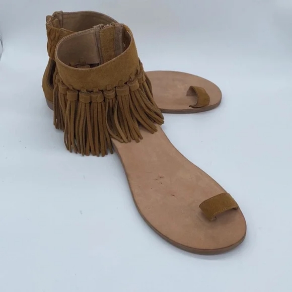 Jeffrey Campbell Borla Tan Suede Fringe Tassel - Picture 4 of 8
